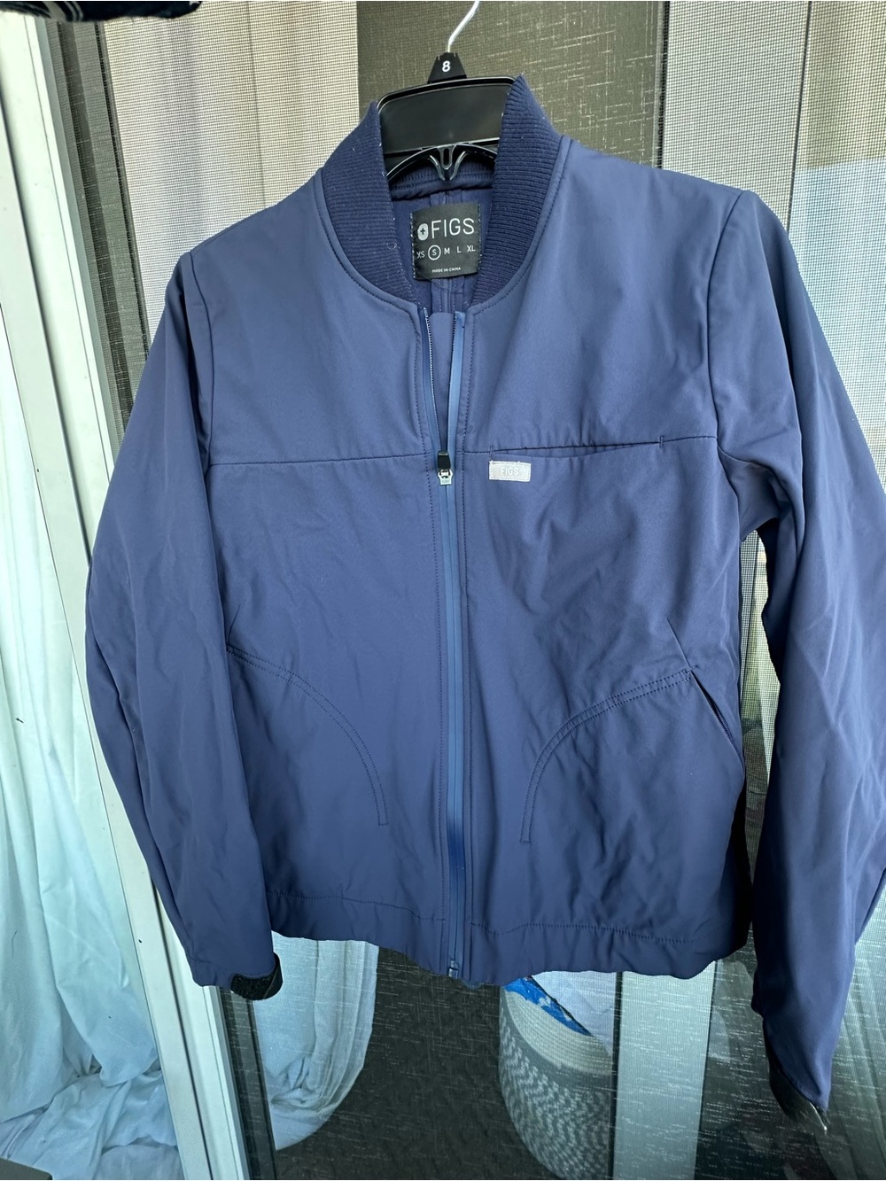 Used FIGS Women’s Medical Scrub Jacket Zip-Up Navy Blue Size Small